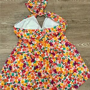 Pink Lily Vibrant Red and Pink Floral Jumpsuit